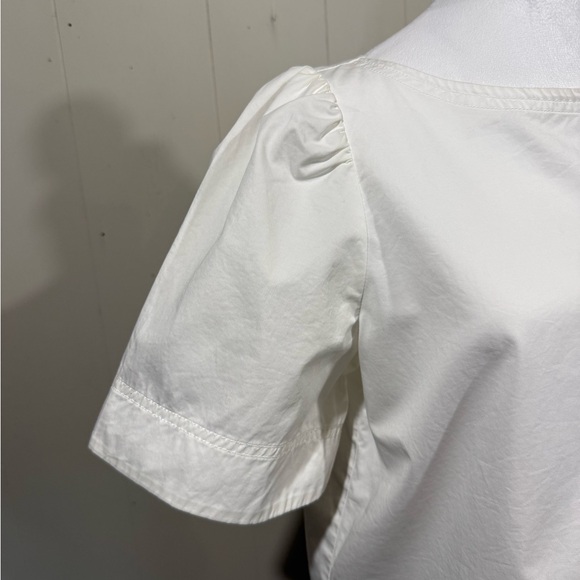 Kate Spade White Puff Sleeve Top with pocket - Picture 4 of 10